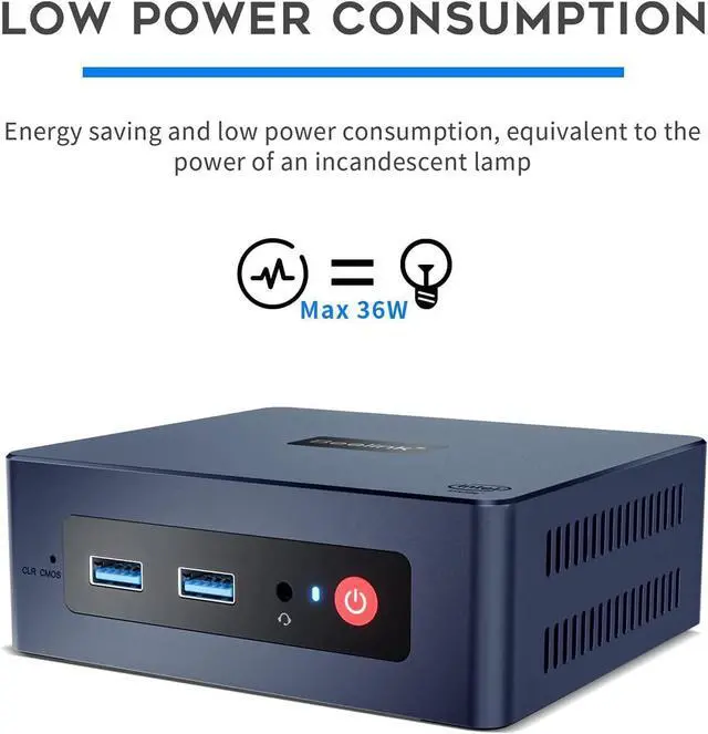Alt view image 3 of 6 - Beelink Mini S Intel 11th Gen N5095 Processor(4C/4T,4M Cache,up to 2.9GHz),Mini Computer 8GB RAM DDR4/256GB SSD,Mini PC,Win11,4K@60Hz,Gigabit Ethernet,WiFi5,BT4.0,Fan,Dual HDMI, Support Auto Power On