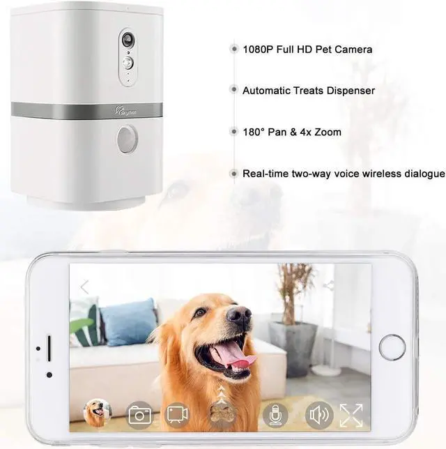 Alt view image 4 of 7 - Pet Camera: Owl Robot & Petalk AI II 1080 FHD Pet Camera Treat Dispenser Interactive Toy for Dogs Cats Remote App Control