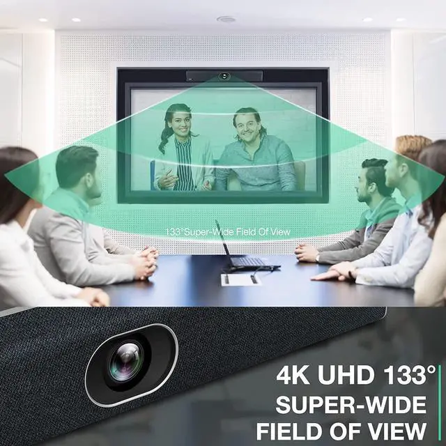 Alt view image 6 of 7 - Yealink Video and Audio Conferencing System Conference Room Camera Video Bar UVC40 for Office Meeting Rooms Teams Zoom Certified 133° Super Wide Angle Lens Speaker Tracking
