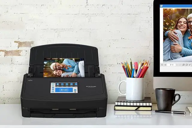 Alt view image 5 of 7 - Fujitsu ScanSnap iX1600 Wireless or USB High-Speed Cloud Enabled Document, Photo & Receipt Scanner with Large Touchscreen and Auto Document Feeder for Mac or PC, Black