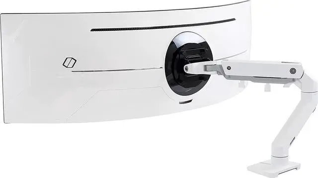 Main image of HX Single Ultrawide Monitor Arm with HD Pivot, VESA Desk Mount for 1000R Curved Monitors Up to 49 Inches, 28 to 42 lbs White