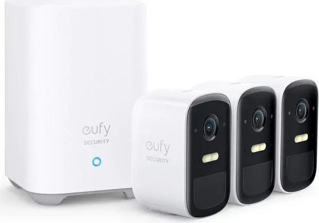 Main image of eufy Security, eufyCam 2C Wireless Home Security Camera System, 180-Day Battery Life, HD 1080p, IP67 Weatherproof, Night Vision, Compatible with Alexa, 3-Cam Kit, No Monthly Fee