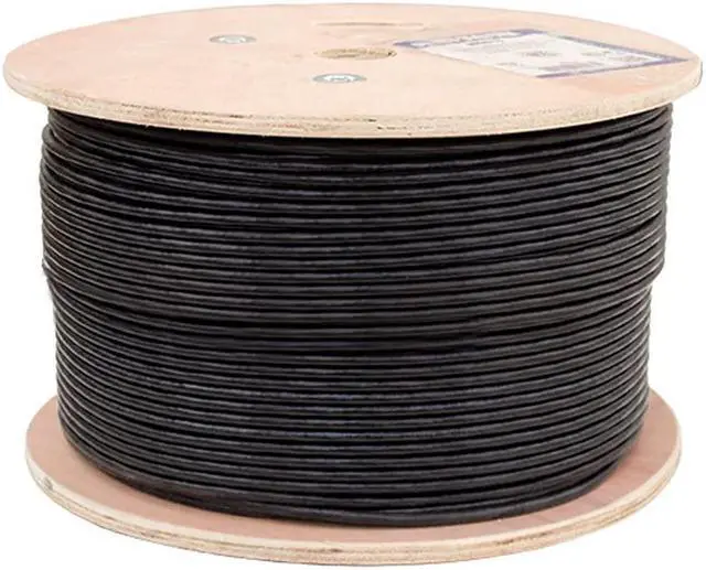 Main image of Cable Cat6, UTP, UV Jacket, Outdoor, CMX, 1000ft, Black, Bulk Ethernet Cable