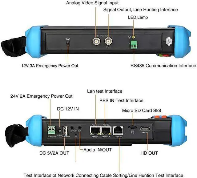 Alt view image 3 of 7 - Upgraded 7 inch IPS Touch Screen H.265 4K IPC-9800 Plus IP Camera Tester CCTV CVBS Analog Tester Built in WiFi with POE/WIFI/8G TF Card/HDMI Output/RJ45 TDR/Dual Window Test/Firmware