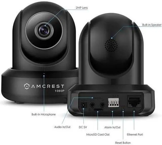 Alt view image 3 of 5 - Amcrest ProHD 1080P WiFi Camera 2MP (1920TVL) Indoor Pan/Tilt Security Wireless IP Camera IP2M-841B (Black)