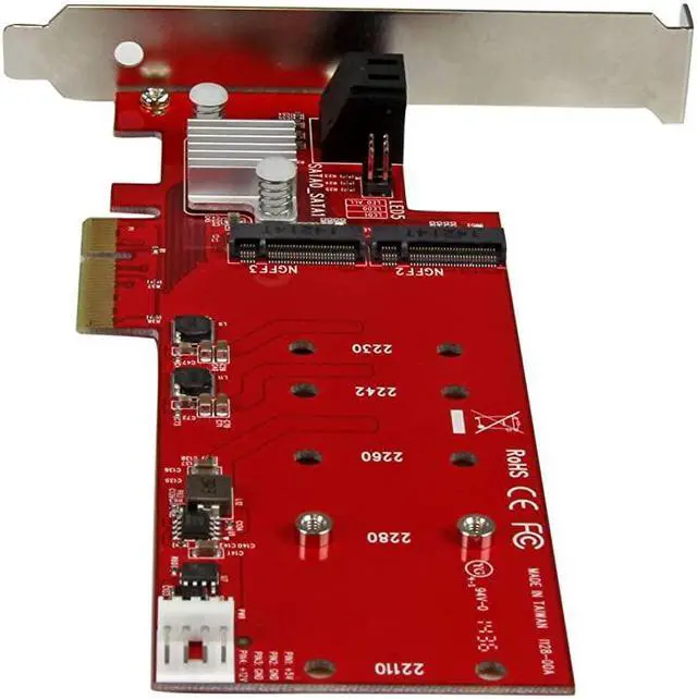 Alt view image 4 of 6 - com 2x M.2 NGFF SSD RAID Controller Card plus 2x SATA III Ports - PCIe - Two Slot PCI Express M.2 RAID Card plus Two SATA Ports (PEXM2SAT3422)