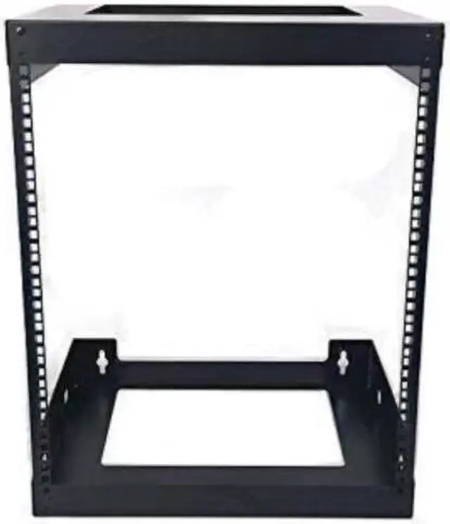 Alt view image 2 of 2 - 12U Wall Mount Open Frame 19'' Server Equipment Rack Threaded 18 inch depth