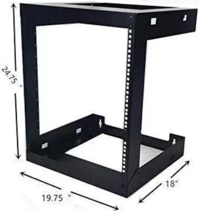 Main image of 12U Wall Mount Open Frame 19'' Server Equipment Rack Threaded 18 inch depth