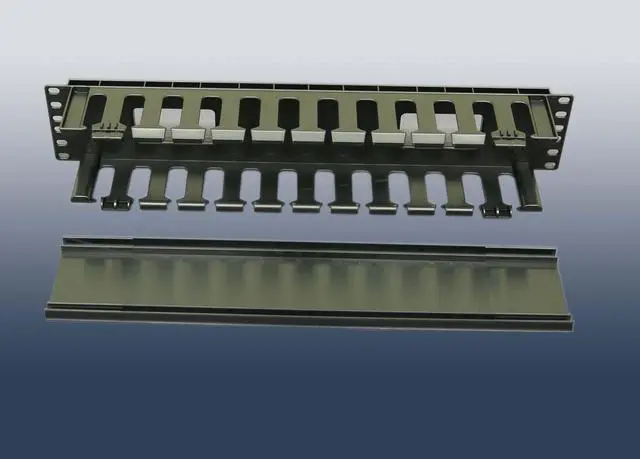 Alt view image 2 of 5 - 2U Horizontal Rack Mount Cable Management Unit with Panel Plastic 19"