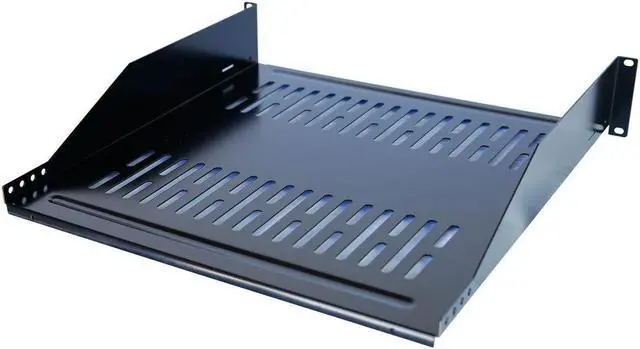 Alt view image 2 of 4 - 2 Pack 19" Vented Steel 2 Space 2U Rack Mount Cantilever Network Shelf 16" Deep