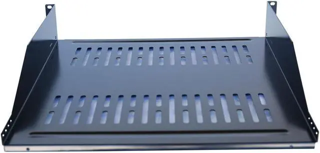 Alt view image 4 of 4 - 2 Pack 19" Vented Steel 2 Space 2U Rack Mount Cantilever Network Shelf 16" Deep