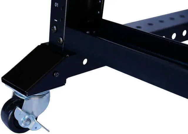 Alt view image 3 of 4 - 15U 4 Post Open Frame 19" Server Steel Rack 24" Deep With Supporting rails