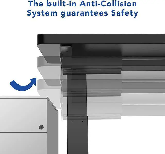 Alt view image 7 of 7 - FLEXISPOT Pro Corner Desk Dual Motor L Shaped Computer Electric Standing Desk Sit Stand Up Desk Height Adjustable Desk Home Office Table with Splice Board, 63x40 Black(2 Pakages)