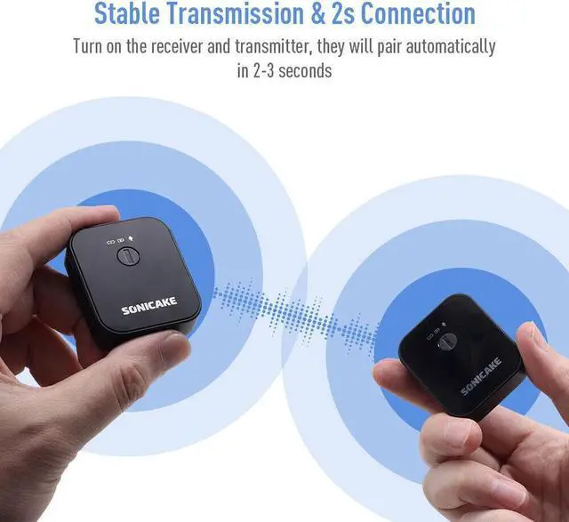Alt view image 3 of 7 - SONICAKE Wireless Lavalier Microphone System for iPhone & Android Phone/DSLR Cam