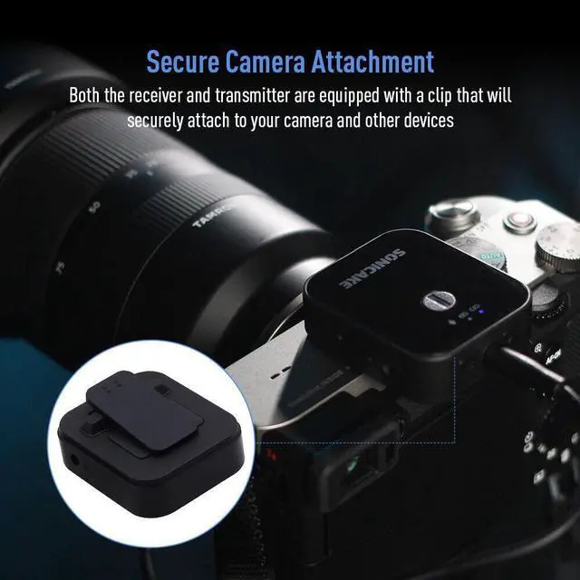 Alt view image 7 of 7 - SONICAKE Wireless Lavalier Microphone System for iPhone & Android Phone/DSLR Cam