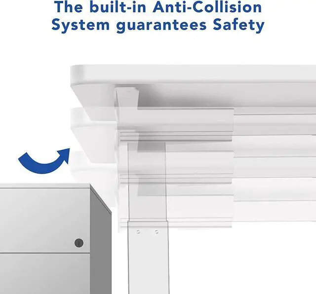 Alt view image 5 of 7 - FLEXISPOT Corner Desk Dual Motor L Shaped Computer Electric Standing Desk Sit Stand Up Desk Height Adjustable Desk Home Office Table with Splice Board, 71x48 White