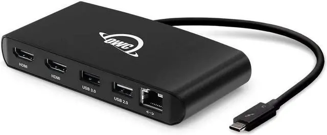 Main image of OWC Thunderbolt 3 Mini Dock, Bus-Powered 5-Port Multi-Adapter with Dual 4K HDMI, Dual USB & Gigabit Ethernet, Integrated 7.2-inch Thunderbolt 3 Cable, (OWCTB3MDK5P)