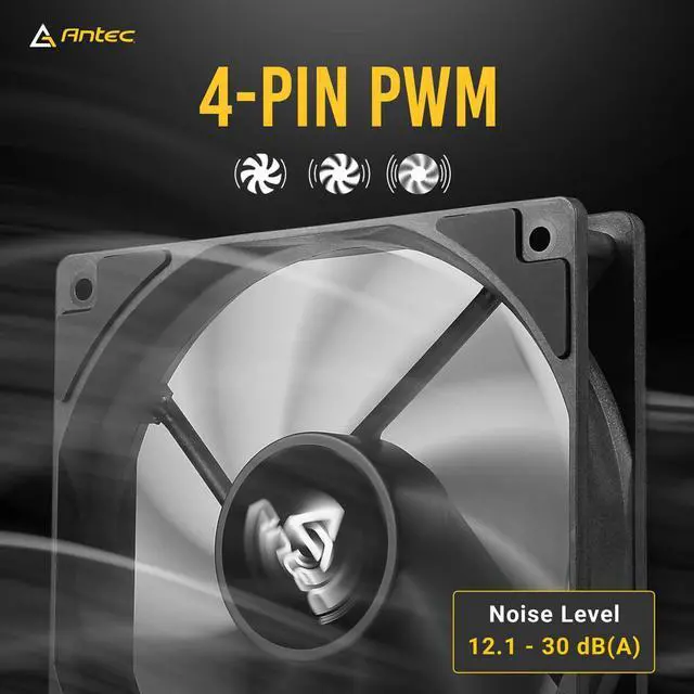 Alt view image 3 of 7 - PWM PC Fans, 120mm Fan, 4-pin PWM High Performance Case Fans, 12V 4-pin PWM Connector, Computer Fans with 1600 RPM, P12 Series 5 Packs