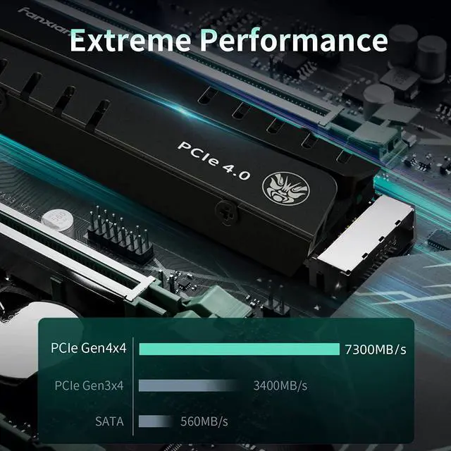 Alt view image 3 of 7 - fanxiang S770 1TB PCIe 4.0 NVMe SSD M.2 2280 Internal Solid State Drive, Configure DRAM Cache, with Heatsink, Up to 7300MB/s, Perfectly Compatible with PS5
