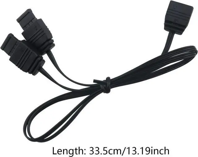 Alt view image 2 of 4 - ARGB Splitter Cable ZCZQC 33.5cm/13.19inch 5V 1 Female to 2 Male 3 Pin ARGB Extension Cable for Computer Chassis, CPU Cooler and 5v ARGB Fan