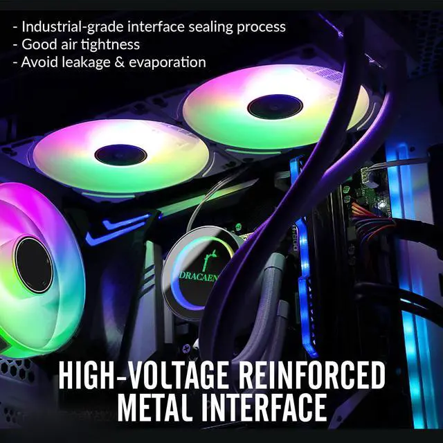 Alt view image 4 of 7 - Dracaena 360mm AIO CPU Cooler, 360mm Radiator, Leakproof Technology,High Flow Pump,RGB Liquid Cooling System for AMD Ryzen/Intel LGA 1700*/1200/115X