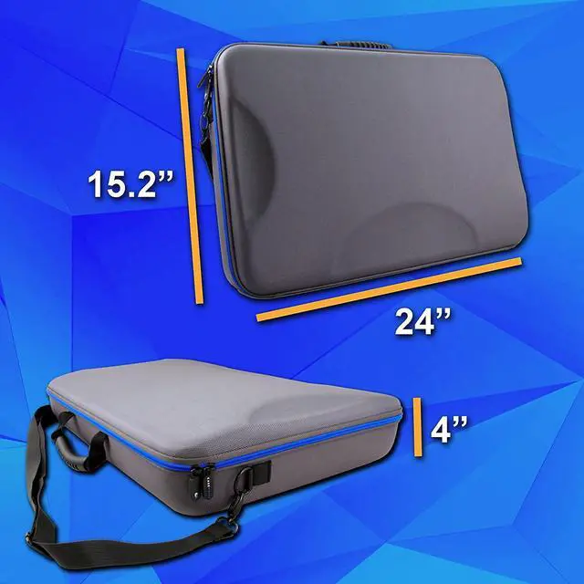 Alt view image 4 of 7 - DJ Controller Travel Case Compatible with Hercules Inpulse 500 - Hard Shell DJ Mixer Carrying Case with Shoulder Strap & Impact-Absorbing Foam For Audio Controllers and Audio Equipment