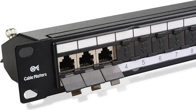 Main image of Cable Matters Rackmount or Wall Mount 24-Port Shielded RJ45 Patch Panel with Jack Shutter
