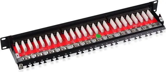 Alt view image 3 of 7 - Cable Matters Rackmount or Wall Mount 24-Port Shielded RJ45 Patch Panel with Jack Shutter