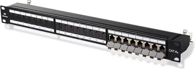 Alt view image 5 of 7 - Cable Matters Rackmount or Wall Mount 24-Port Shielded RJ45 Patch Panel with Jack Shutter