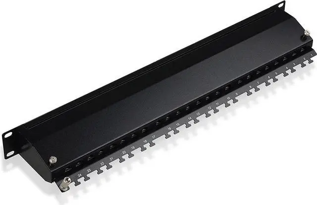 Alt view image 6 of 7 - Cable Matters Rackmount or Wall Mount 24-Port Shielded RJ45 Patch Panel with Jack Shutter