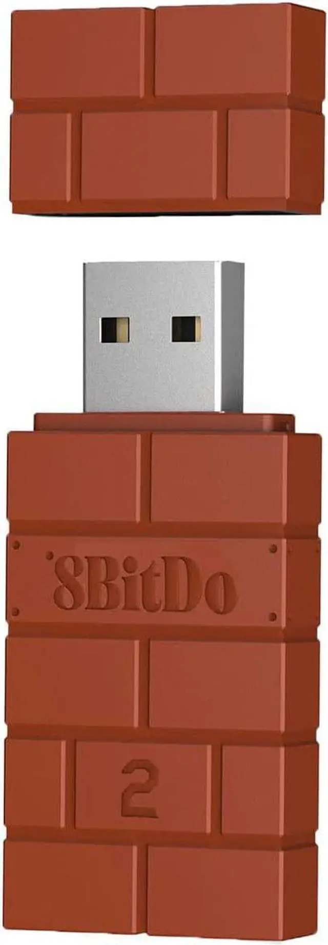 Main image of 8Bitdo Adapter 2 USB Wireless Switch Controller for Windows, Mac & Raspberry Pi, Compatible with Xbox Series X & S Controller, Xbox One Bluetooth Controller, PS5/PS4/PS3 Controller(Brown)