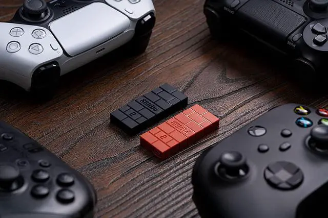 Alt view image 7 of 7 - 8Bitdo Adapter 2 USB Wireless Switch Controller for Windows, Mac & Raspberry Pi, Compatible with Xbox Series X & S Controller, Xbox One Bluetooth Controller, PS5/PS4/PS3 Controller(Brown)