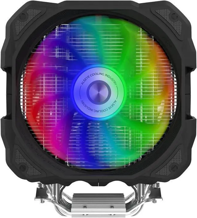 Alt view image 2 of 7 - ALSEYE M120D Plus CPU Air Cooler, Temperature Displayed CPU Cooler Comes with Dual ARGB & PWM 120mm Max Series Fans, Compatible with Intel LGA1700 /1200 /115X /2011/2066 /1366 and AMD AM4/AM5 (Black)