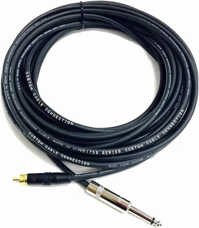 Alt view image 4 of 4 - 150 Foot Pro Audio 1/4 inch (6.35mm) TS to RCA Mono Cable by Custom Cable Connection