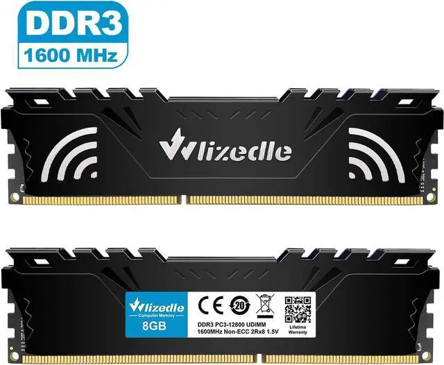 Alt view image 6 of 6 - Wlizedle DDR3 RAM 32GB Kit (4x8GB) 1600MHz CL11 DIMM Desktop Memory PC3-12800 240-Pin 1.5V 2Rx8 Dual Rank Channel Non-ECC Unbuffered PC Computer Sdram Sticks Module Upgrade (Black)