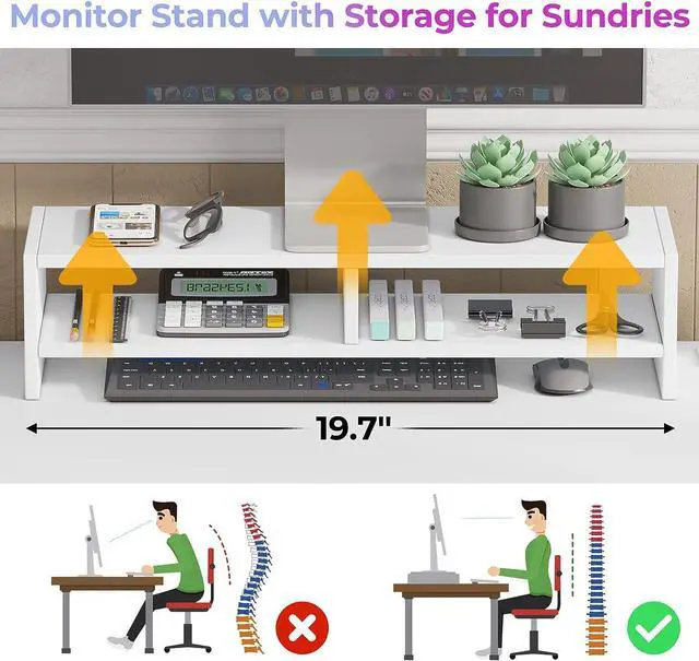 Alt view image 5 of 7 - L Shaped Computer Desk, Convertible 86.6" Home Office Desk or Corner Desk, L Office Desk with Drawer, Power Strip, Storage Cabinet, Monitor Stand & Storage Bag, White