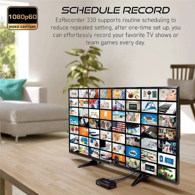 Alt view image 4 of 5 - EZRecorder 330G.4K Pass-Through and 1080p Recording, HDMI Recorder, PVR, DVR, Schedule Recording, IR Blaster, Edit Without PC, Easy Installation (ER330G)