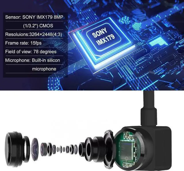 Alt view image 3 of 7 - Eye to Cam 3 Webcam 4K with Suction Cup Fixed in The Middle Screen, 8MP IMX179 CMOS, Zoom Lens Auto Focus Camera, Create a Positive Connection in Every Calls/Conferencing.