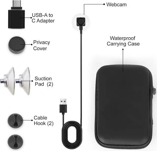 Alt view image 7 of 7 - Eye to Cam 3 Webcam 4K with Suction Cup Fixed in The Middle Screen, 8MP IMX179 CMOS, Zoom Lens Auto Focus Camera, Create a Positive Connection in Every Calls/Conferencing.