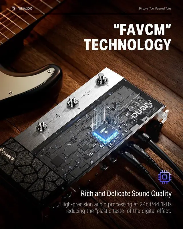 Alt view image 2 of 7 - Arena 2000 Guitar Multi-Effects Pedal with 278 Effects, 100 IRs, Looper, Drum Machine, Amp Modeling, XLR and MIDI Support