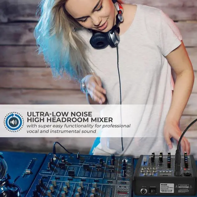 Alt view image 3 of 7 - Professional Audio Mixer Sound Board Console System- Interface 4 Channel Digital USB Bluetooth MP3 Computer Input 48V Phantom Power Stereo DJ Studio Streaming FX 16-Bit DSP Processor- PMXU43BT.5