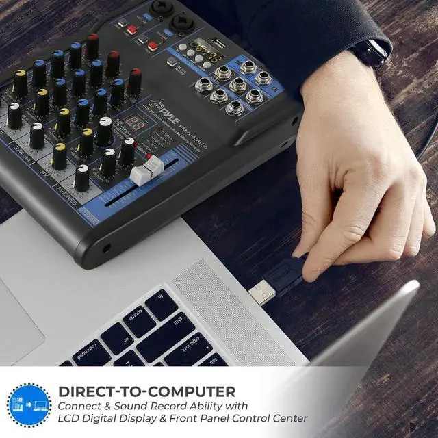 Alt view image 5 of 7 - Professional Audio Mixer Sound Board Console System- Interface 4 Channel Digital USB Bluetooth MP3 Computer Input 48V Phantom Power Stereo DJ Studio Streaming FX 16-Bit DSP Processor- PMXU43BT.5