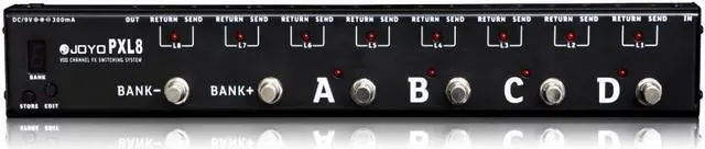 Alt view image 2 of 4 - PXL8 Foot Pedal Controller 8 FX Loop Programmable Pedal Switcher with True Bypass (Black)
