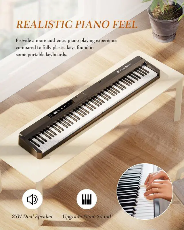Alt view image 2 of 6 - [2024 New] 88 Key Folding Piano Keyboard,Full Size Semi-Weighted Portable Digital Piano,Foldable keyboard Built-in Bluetooth & MIDI for Adult, Toddlers, Kids