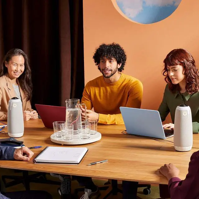Alt view image 3 of 7 - Meeting Owl 3 Premium Pack: 360-Degree, 1080p HD Smart Video Conference Camera, Microphone, and Speaker (Automatic Speaker Focus & Smart Zooming and Noise Equalizing)