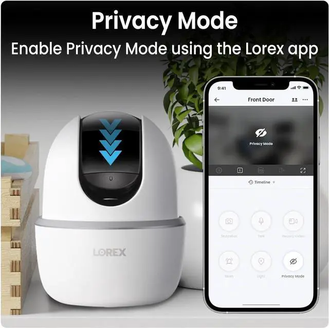 Alt view image 5 of 6 - Lorex 4MP Pan & Tilt Indoor Smart Security Camera - Wireless 2K Wi-Fi Camera with Person Detection, Privacy Mode, 2-Way Talk, Smart Home Compatibility, 360° Pan/Tilt View - Free 16GB Micro SD
