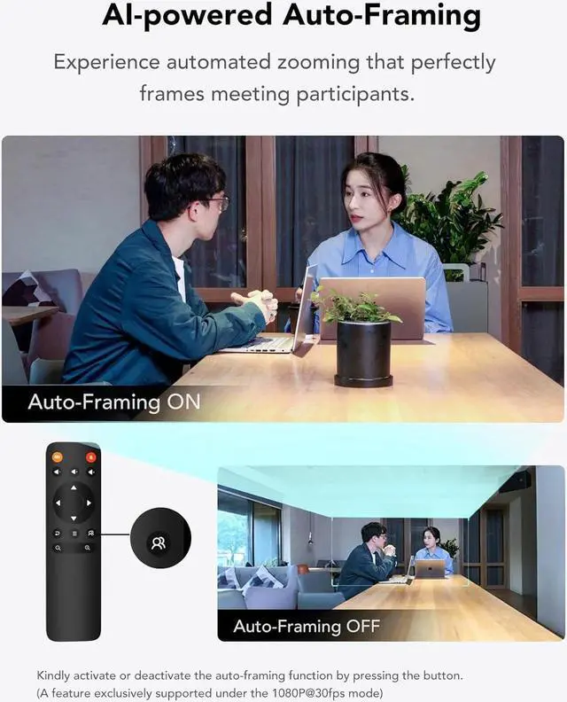 Alt view image 5 of 7 - C40(2nd Gen) 2K Video Conference Webcam with Microphone and Speaker, 5X Zoom, 4 Noise Cancelling Mics Conference Room Camera, 120°Ultra Wide Angle, 16ft Voice Pickup, for Zoom/Skype/Teams