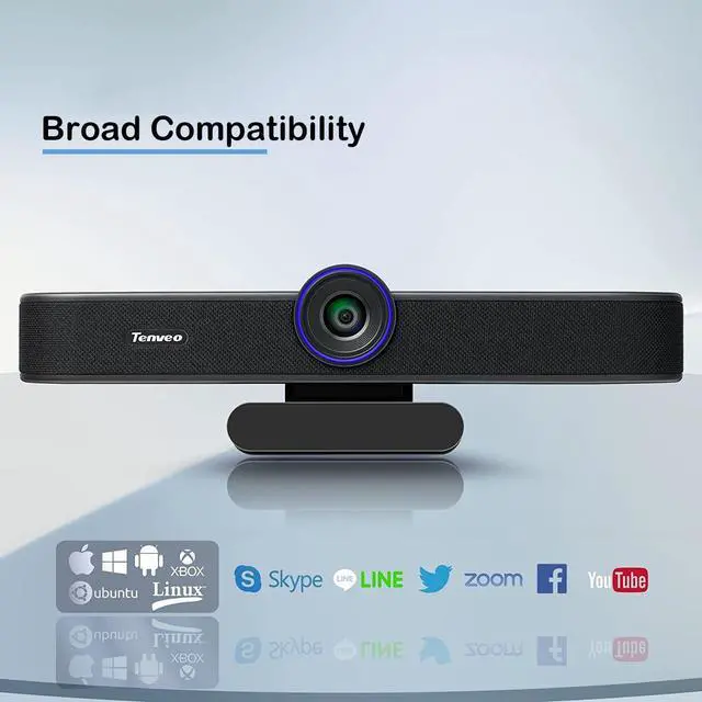 Alt view image 7 of 7 - Tenveo 1080P 60FPS Webcam with Microphone and Speaker, All-in-One Video Audio Conference Camera Autofocus 116° for Video Conferencing Gaming Meeting Live Streaming Works with Skype Zoom OBS YouTube