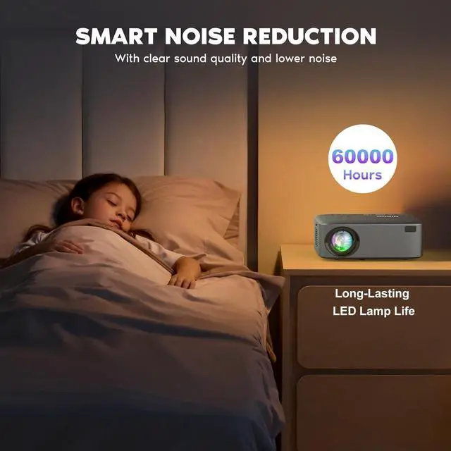 Alt view image 6 of 7 - Native 1080P Projector, 4K Portable Projector with 700 ANSI, Projector with WiFi and Bluetooth, Zoom Function, Outdoor Movie Projector for Phone/Laptop/TV Stick/DVD/USB/HDMI
