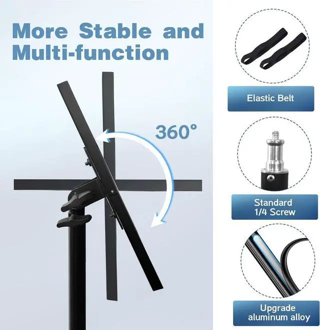 Alt view image 5 of 5 - Projector Stand, 22 to 55 Inch Laptop Stand With Phone Holder, Tripod for DJ Equipment, Outdoor Movies, Office, Home, Stage or Studio (Black)